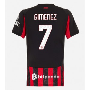 Fotbalové Dres AC Milan Santiago Gimenez #7 Dámské Domácí Oblečení 2025-26 Krátký Rukáv